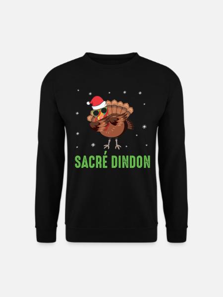 Sacré dindon dinde de noel dab chapeau et lunette - Sweat-shirt Unisexe - noir