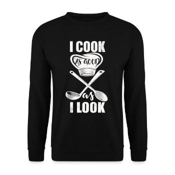Cuisinier cuisinier cuisinier chef cuisinier - Sweat-shirt Unisexe - noir - Devant - Alina (178cm) & Michal (187cm)