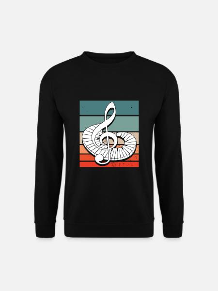 Violinschlüssel Retro Vintage Musiker Musiknoten - Unisex Pullover - Schwarz