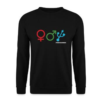 Programmation des codes de déchiffrement Technicien en informatique - Sweat-shirt Unisexe - noir - Devant - Alina (178cm) & Michal (187cm)