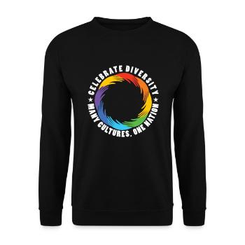 Célébrer la diversité De nombreuses cultures Nation Anti - Sweat-shirt Unisexe - noir - Devant - Alina (178cm) & Michal (187cm)