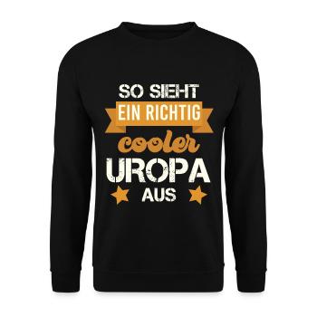 SO SIEHT EIN COOLER UROPA AUS - Unisex Pullover - Schwarz - Vorne - Alina (178cm) & Michal (187cm)