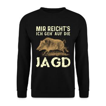Jäger - Mir Reichts Ich Geh Auf Die Jagd - Unisex Pullover - Schwarz - Vorne - Alina (178cm) & Michal (187cm)