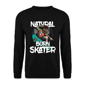 Cadeau de skateboard Skateboard Skater Natural Born - Sweat-shirt Unisexe - noir - Devant - Alina (178cm) & Michal (187cm)