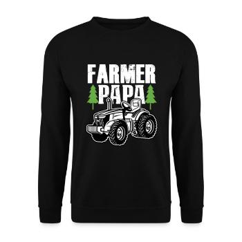 Bauer Papa Papa Vater Papa Traktor Farm Geschenk - Unisex Pullover - Schwarz - Vorne - Alina (178cm) & Michal (187cm)