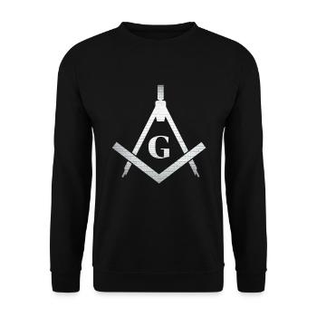 Illuminati Symbol Freimaurer Verschwörung Pyramide Geschenk - Unisex Pullover - Schwarz - Vorne - Alina (178cm) & Michal (187cm)