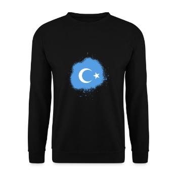 uyghur flag china freedom gift - Unisex Sweatshirt - black - Front - Alina (178cm) & Michal (187cm)