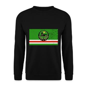 Chechnya Chechen flag vintage effect - Unisex Sweatshirt - black - Front - Alina (178cm) & Michal (187cm)
