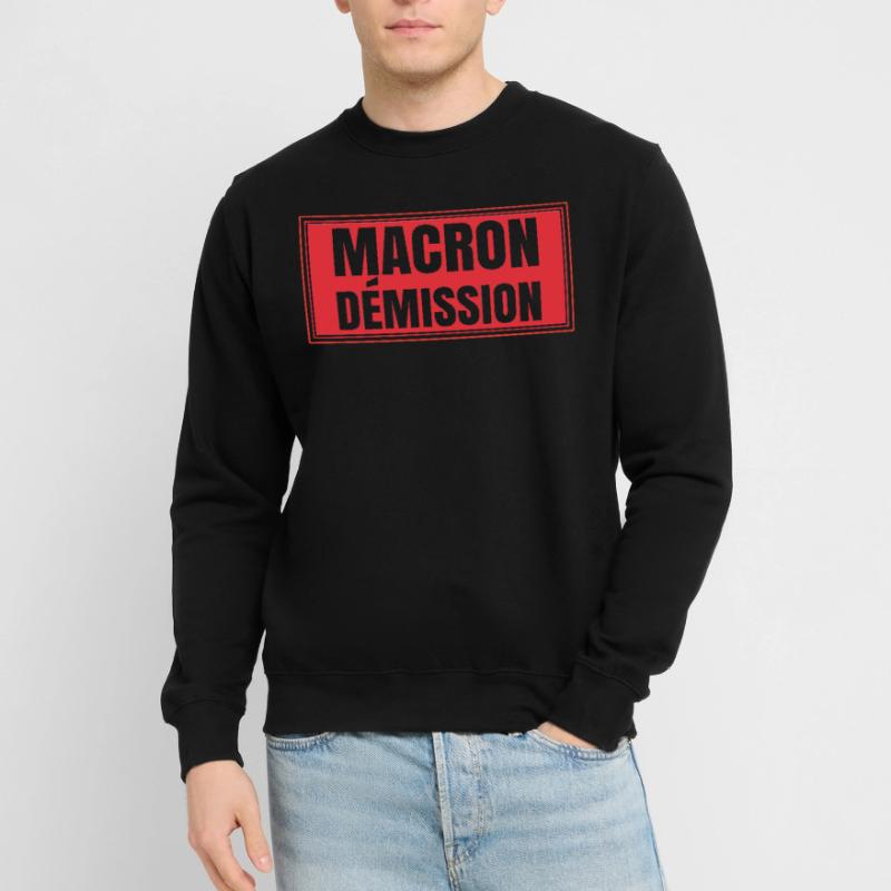 Macron resignation placard protesting strike Unisex Sweatshirt