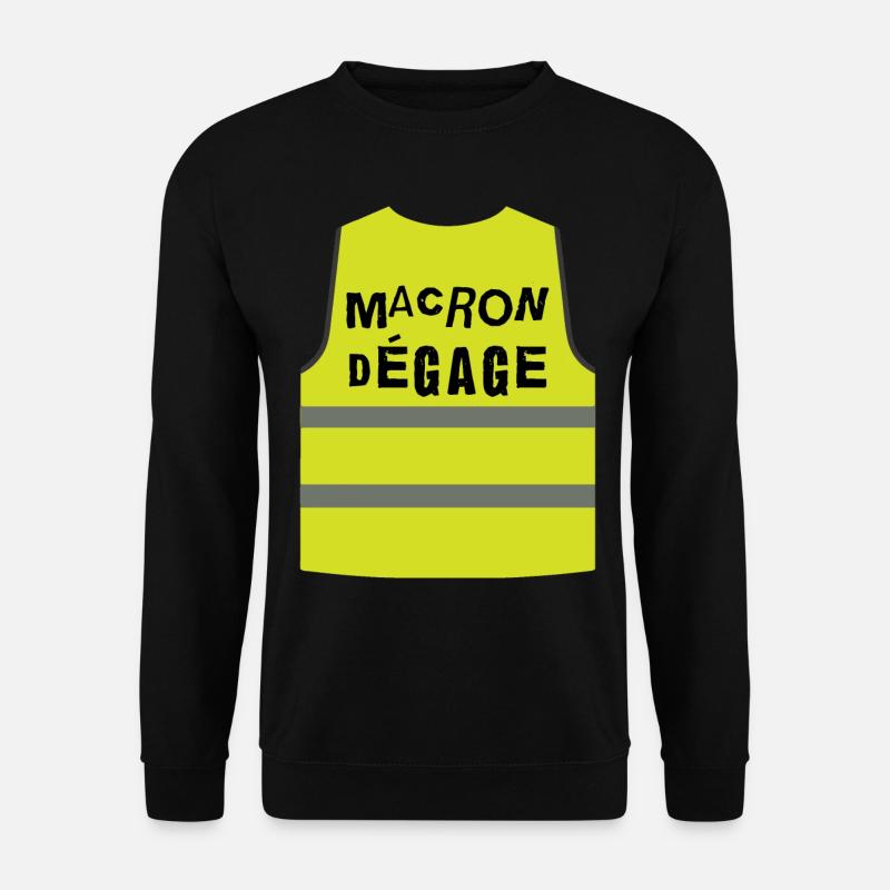Macron veröffentlicht gelbes Weste Anti-Finanz-Referendum - Unisex Pullover - Schwarz