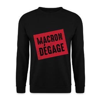 Macron gives off angry French popular revolt - Unisex Sweatshirt - black - Front - Alina (178cm) & Michal (187cm)