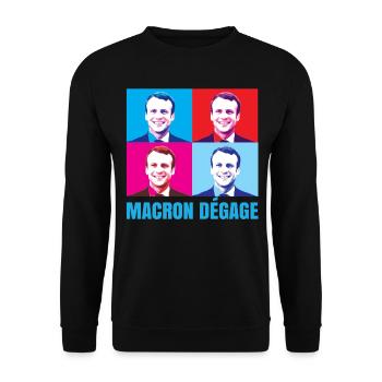 Macron gives off angry French citizen revolt - Unisex Sweatshirt - black - Front - Alina (178cm) & Michal (187cm)