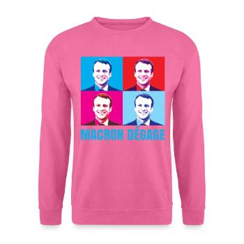 Macron dégage français en colère révolte citoyenne - Sweat-shirt Unisexe - rose - Devant