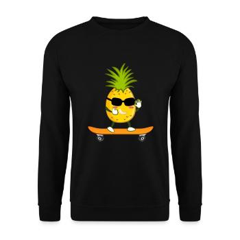 Pineapple Skater Skateboard Skateboarder Skate - Sweat-shirt Unisexe - noir - Devant - Alina (178cm) & Michal (187cm)