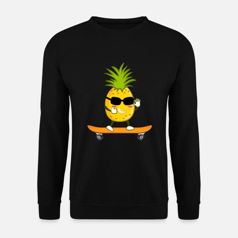 Ananas Skater Skateboard Skateboarder Skate - Unisex Pullover - Schwarz