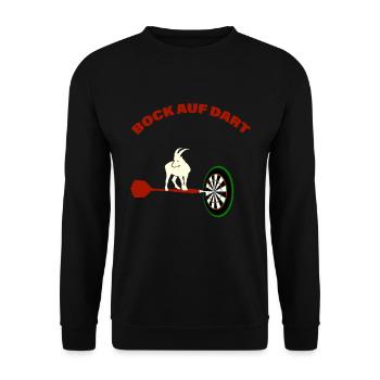 Bock auf Dart Wortwitz Geschenk - Unisex Pullover - Schwarz - Vorne - Alina (178cm) & Michal (187cm)