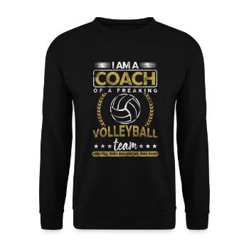 Je suis un entraîneur d'un cadeau d'équipe de volleyball effrayant - Sweat-shirt Unisexe - noir - Devant - Alina (178cm) & Michal (187cm)