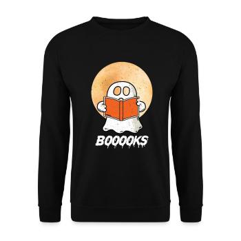 Bücher Ich liebe es, Bücher zu lesen - Unisex Pullover - Schwarz - Vorne - Alina (178cm) & Michal (187cm)