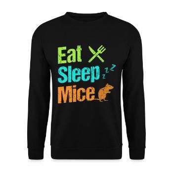 Eat Sleep Mice Rat Mouse Rodent Animal Pet Gift - Unisex Sweatshirt - black - Front - Alina (178cm) & Michal (187cm)