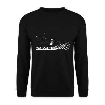 Woman On Piano Keyboards Piano Player Pianist Gift - Unisex Sweatshirt - black - Front - Alina (178cm) & Michal (187cm)