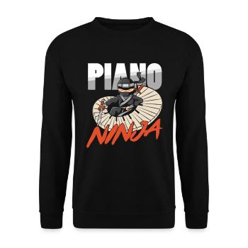 Piano Ninja Pianiste Piano Player Musicien Musique - Sweat-shirt Unisexe - noir - Devant - Alina (178cm) & Michal (187cm)