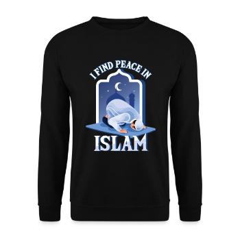Frieden im Islam Muslim Allah Gebetsmoschee Namaz - Unisex Pullover - Schwarz - Vorne - Alina (178cm) & Michal (187cm)