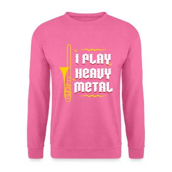 Je joue à vent de joueur de trombone heavy metal - Sweat-shirt Unisexe - rose - Devant
