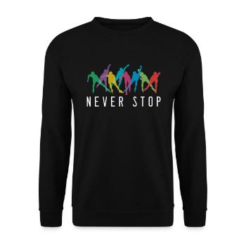 Ne jamais arrêter rollerblading roller en ligne - Sweat-shirt Unisexe - noir - Devant - Alina (178cm) & Michal (187cm)