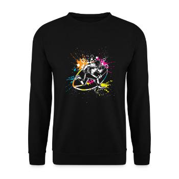 Cadeau de football américain de rugby de joueur de rugby coloré - Sweat-shirt Unisexe - noir - Devant - Alina (178cm) & Michal (187cm)