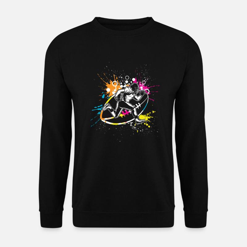Buntes Rugby-Spieler-Rugby-American-Football-Geschenk - Unisex Pullover - Schwarz