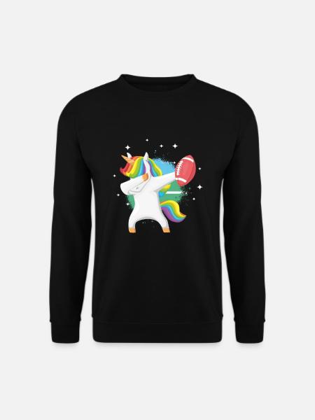 American Football Rugby Einhorn Rugby Spieler Geschenk - Unisex Pullover - Schwarz