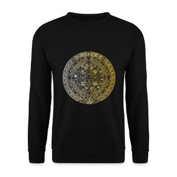 Maya-Kalender Aztekische Inka-Kultur-Zivilisation - Unisex Pullover - Schwarz - Vorne - Alina (178cm) & Michal (187cm)