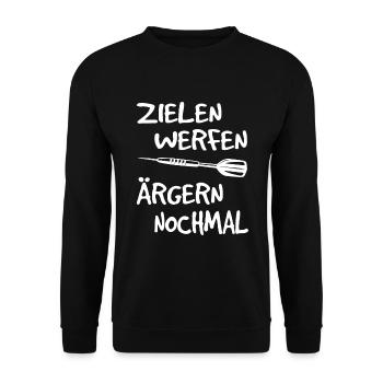 Dart Darts Dartpfeil Dartboard 180 Sport Spruch - Unisex Pullover - Schwarz - Vorne - Alina (178cm) & Michal (187cm)