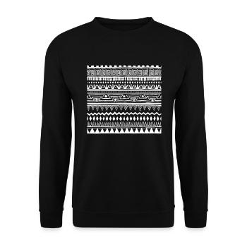 Motif aztèque Civilisation de la culture autochtone Maya - Sweat-shirt Unisexe - noir - Devant - Alina (178cm) & Michal (187cm)