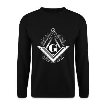 Pyramide triangulaire de la conspiration maçonnique Illuminati - Sweat-shirt Unisexe - noir - Devant - Alina (178cm) & Michal (187cm)