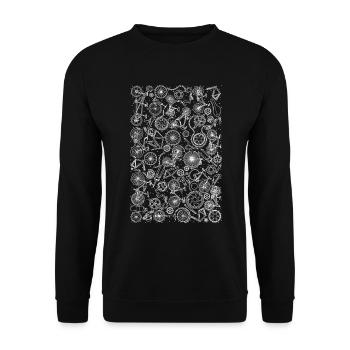 Bike Parts Pattern Biker Cycling Bicycle Race Gift - Unisex Sweatshirt - black - Front - Alina (178cm) & Michal (187cm)
