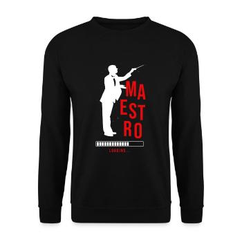 Maestro Loading Conductor Orchestra Music Gift - Unisex Sweatshirt - black - Front - Alina (178cm) & Michal (187cm)