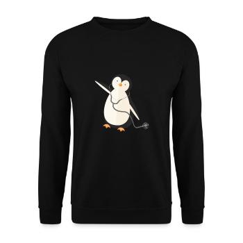 Penguin Pediatrician Surgeon Doctor Medicine Gift - Unisex Sweatshirt - black - Front - Alina (178cm) & Michal (187cm)