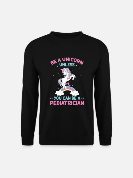 Einhorn Kinderarzt Krankenschwester Medizin Arzt Geschenk - Unisex Pullover - Schwarz