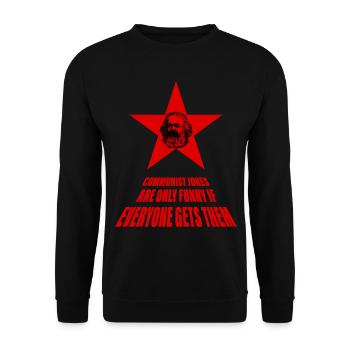 Communist joke gift - Unisex Sweatshirt - black - Front - Alina (178cm) & Michal (187cm)
