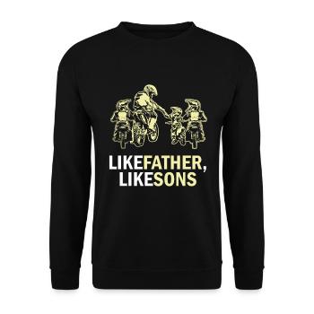 Like Father Like Sons Motocross Dirt Bike Gift - Unisex Sweatshirt - black - Front - Alina (178cm) & Michal (187cm)