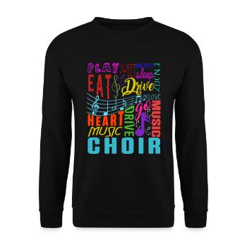 Choir Music Chorus Choral Music Conductor Gift - Unisex Sweatshirt - black - Front - Alina (178cm) & Michal (187cm)