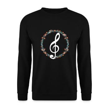 Clef Floral Choir Choral Music Musician Singer - Unisex Sweatshirt - black - Front - Alina (178cm) & Michal (187cm)