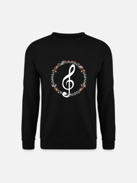 Clef Floral Chor Chor musikmusiker Sänger - Unisex Pullover - Schwarz