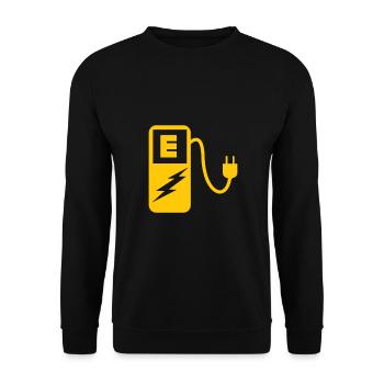 Electric Car Charger Drive Vehicle Automobile - Unisex Sweatshirt - black - Front - Alina (178cm) & Michal (187cm)