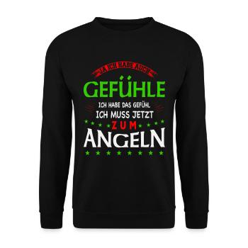 Fishing Fishing Fishing Fishing Fishing Fishing Angel Gift - Unisex Sweatshirt - black - Front - Alina (178cm) & Michal (187cm)