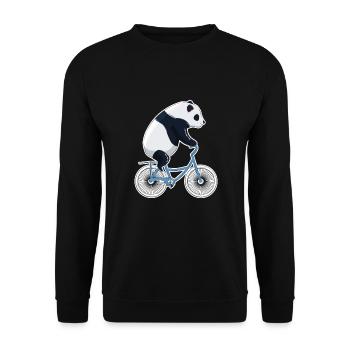 Panda Fahrrad Mountainbike Biker Fahrrad BMX Geschenk - Unisex Pullover - Schwarz - Vorne - Alina (178cm) & Michal (187cm)