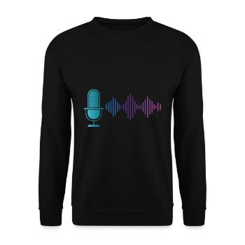 Microphone Musique Chantant Karaoke Sound Engeneer - Sweat-shirt Unisexe - noir - Devant - Alina (178cm) & Michal (187cm)
