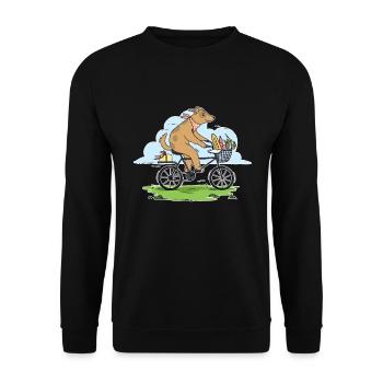 Hund Fahrrad Fahrrad Fahrrad Mountainbike Mountainbike Geschenk - Unisex Pullover - Schwarz - Vorne - Alina (178cm) & Michal (187cm)