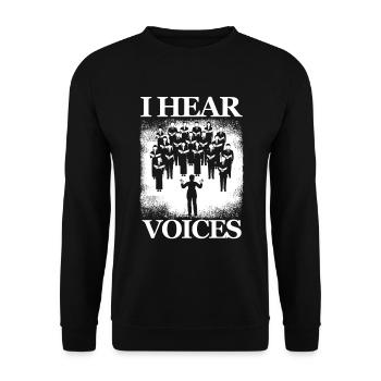I Hear Voices Conductor Choral Music Chorus Gift - Unisex Sweatshirt - black - Front - Alina (178cm) & Michal (187cm)